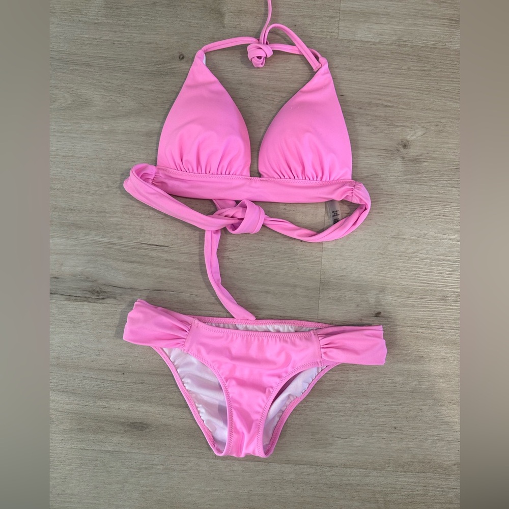 Victoria’s Secret Bikini Set Padded Pink Triangle Top - XS